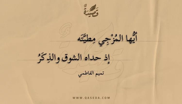 قصيدة أيها المزجي مطيته