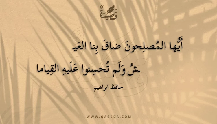 قصيدة أيها المصلحون ضاق بنا العيش
