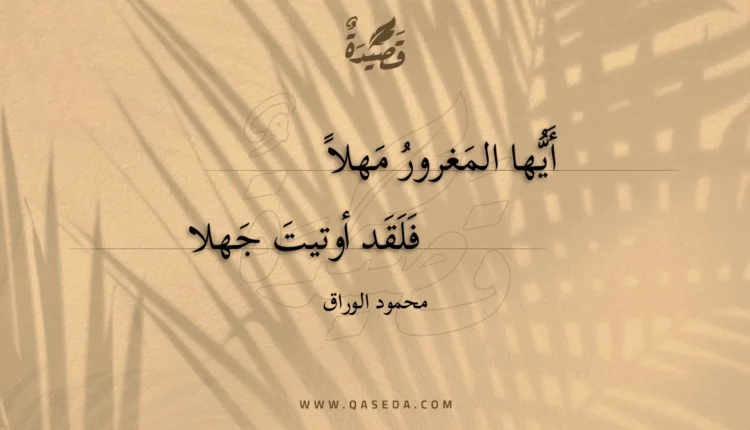 قصيدة أيها المغرور مهلا