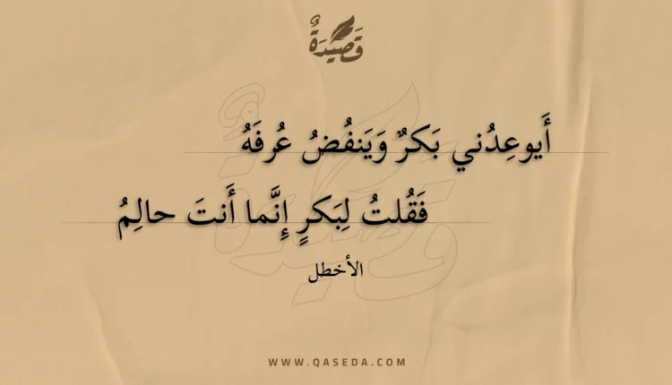 قصيدة أيوعدني بكر وينفض عرفه