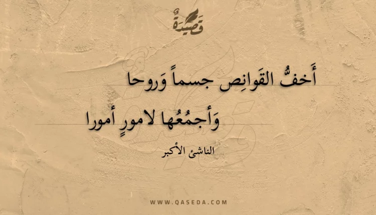 قصيدة أَخف القوانص جسما وروحا