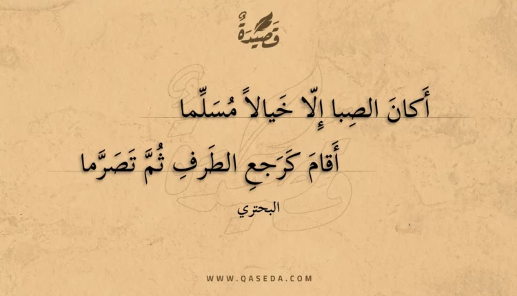 قصيدة أَكان الصبا إِلا خيالا مسلما