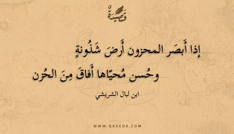 قصيدة إذا أبصر المحزون أرض شذونة