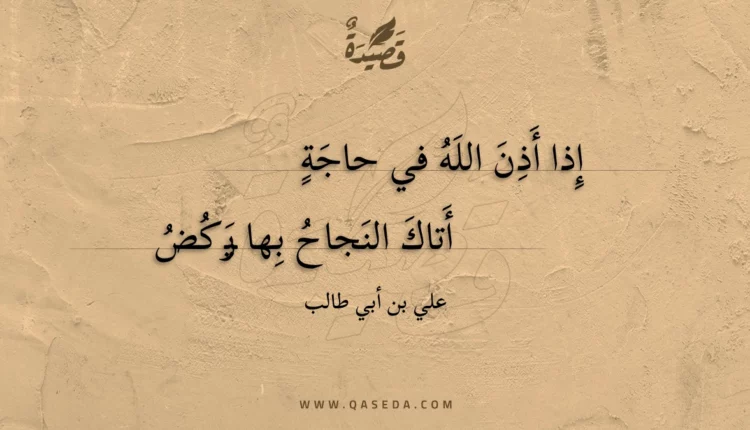 قصيدة إذا أذن الله في حاجة