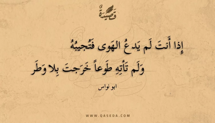 قصيدة إذا أنت لم يدع الهوى فتجيبه