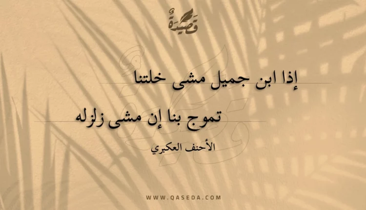 قصيدة إذا ابن جميل مشى خلتنا