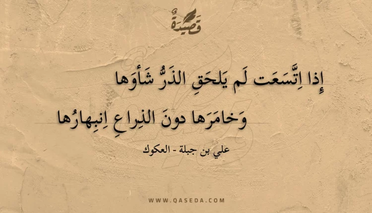 قصيدة إذا اتسعت لم يلحق الذر شأوها