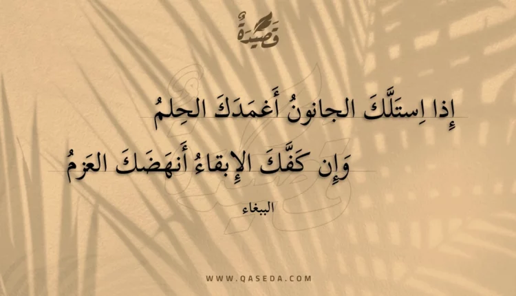 قصيدة إذا استلك الجانون أغمدك الحلم