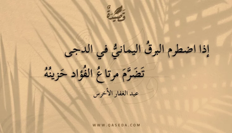 قصيدة إذا اضطرم البرق اليماني في الدجى