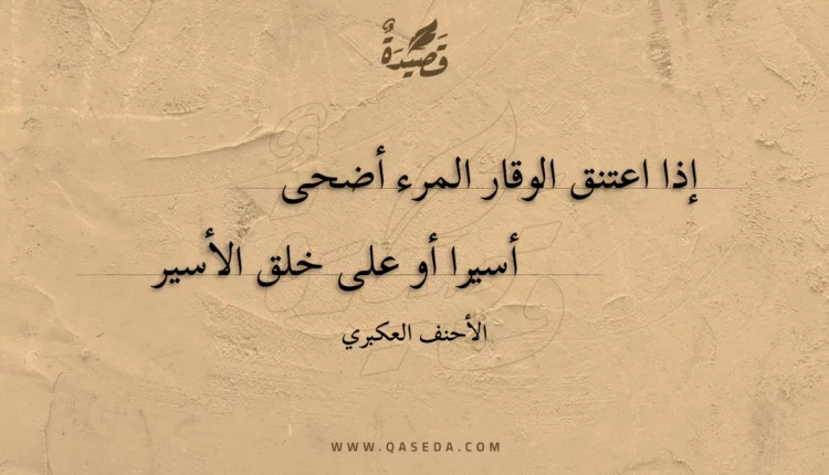 قصيدة إذا اعتنق الوقار المرء أضحى