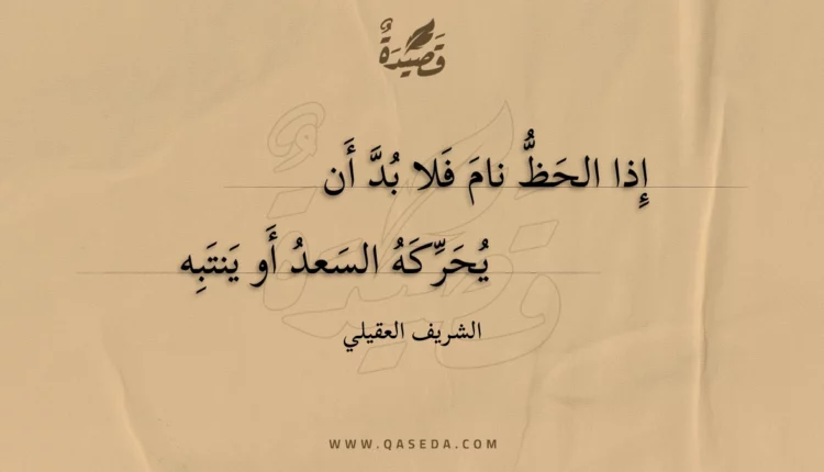 قصيدة إذا الحظ نام فلا بد أن