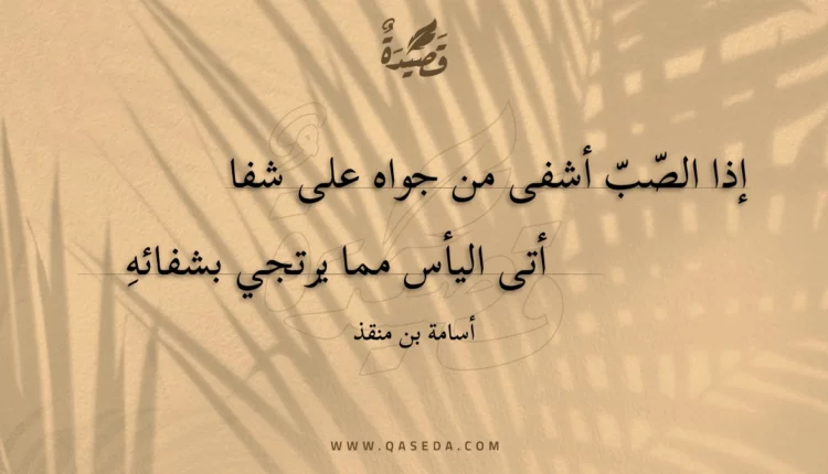 قصيدة إذا الصب أشفى من جواه على شفا