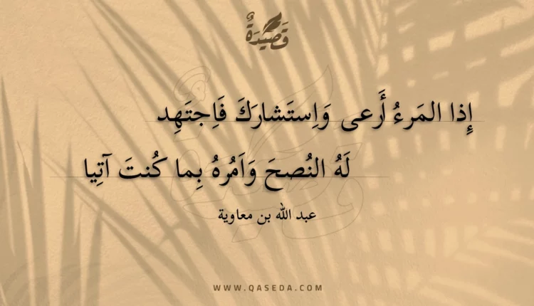 قصيدة إذا المرء أرعى واستشارك فاجتهد