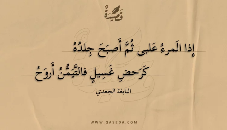 قصيدة إذا المرء علبى ثم أصبح جلده