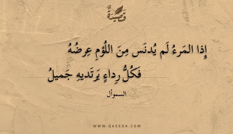 قصيدة إذا المرء لم يدنس من اللؤم عرضه