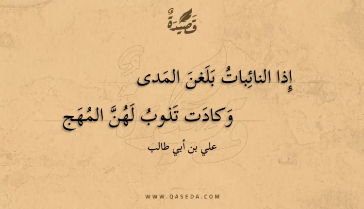 قصيدة إذا النائبات بلغن المدى