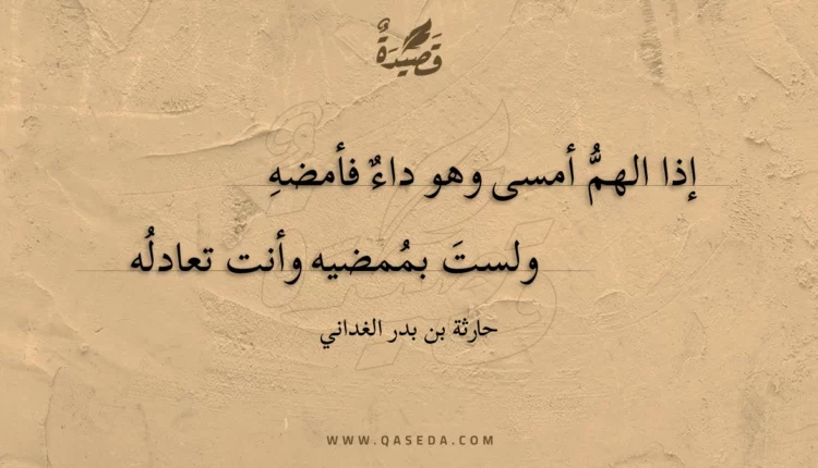 قصيدة إذا الهم أمسى وهو داء فأمضه