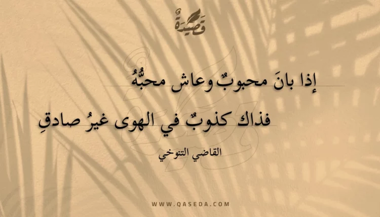 قصيدة إذا بان محبوب وعاش محبه