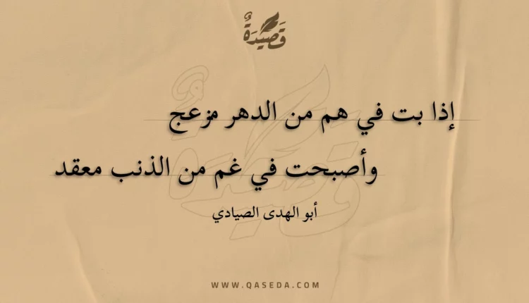 قصيدة إذا بت في هم من الدهر مزعج