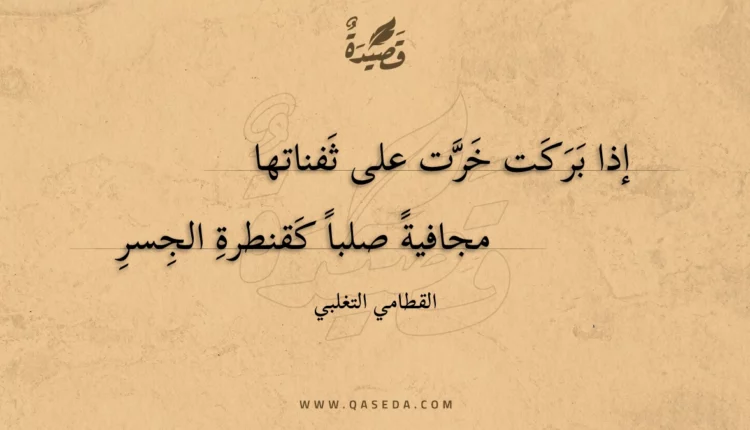 قصيدة إذا بركت خرت على ثفناتها
