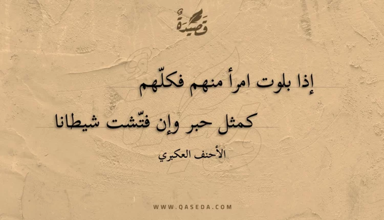 قصيدة إذا بلوت امرأ منهم فكلهم