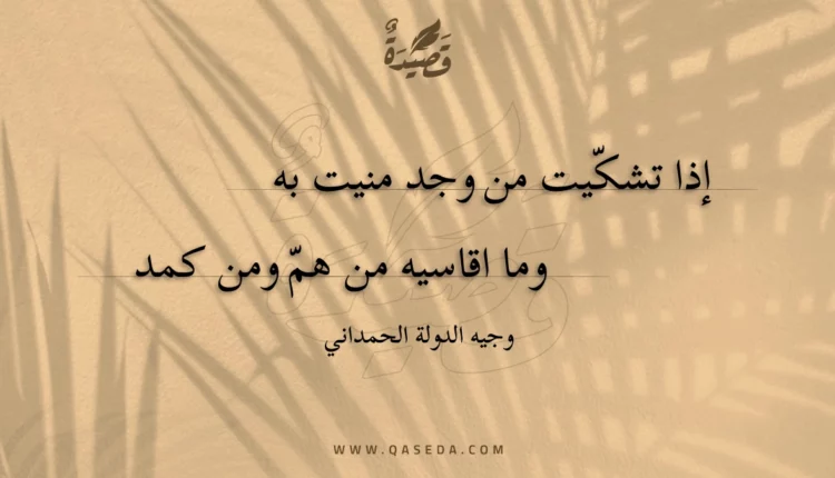 قصيدة إذا تشكيت من وجد منيت به
