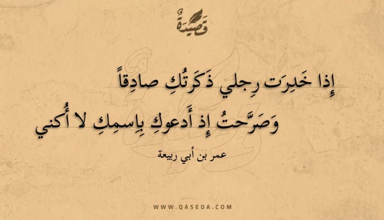 قصيدة إذا خدرت رجلي ذكرتك صادقا