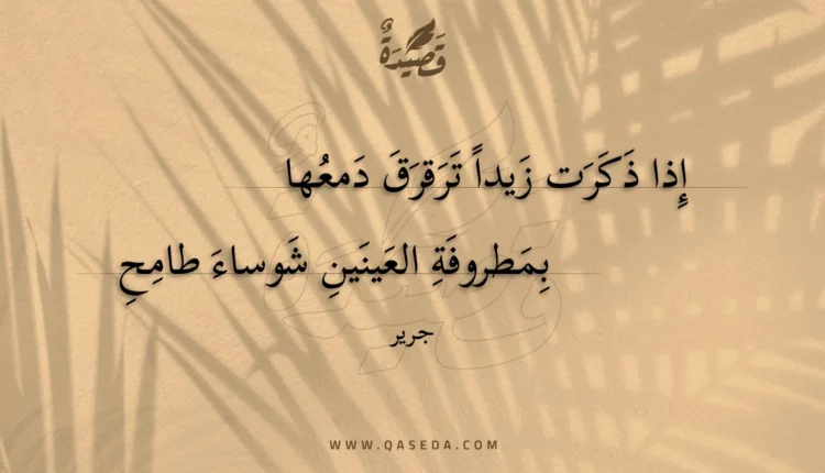 قصيدة إذا ذكرت زيدا ترقرق دمعها