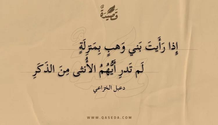 قصيدة إذا رأيت بني وهب بمنزلة