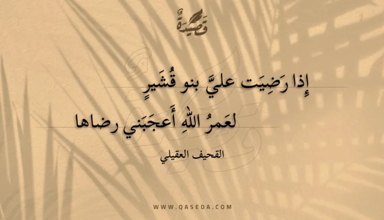 قصيدة إذا رضيت علي بنو قشير