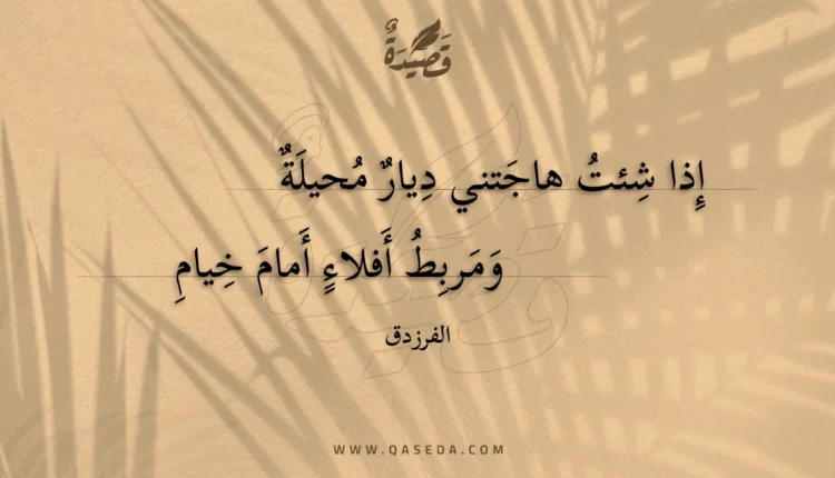 قصيدة إذا شئت هاجتني ديار محيلة