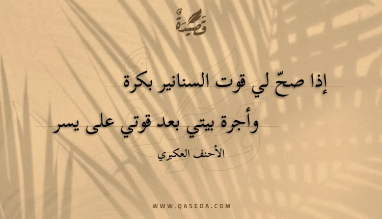 قصيدة إذا صح لي قوت السنانير بكرة
