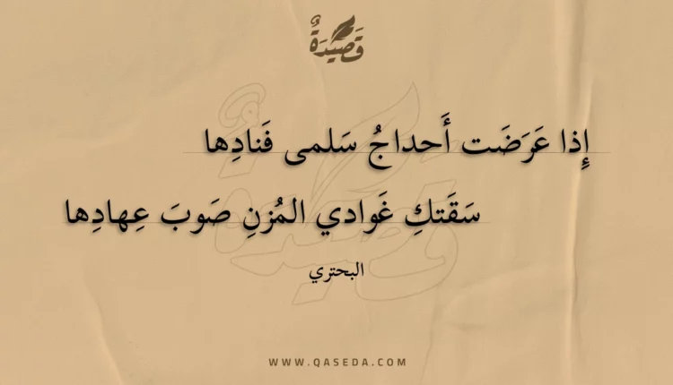 قصيدة إذا عرضت أحداج سلمى فنادها
