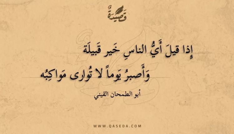 قصيدة إذا قيل أي الناس خير قبيلة
