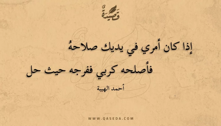 قصيدة إذا كان أمري في يديك صلاحه
