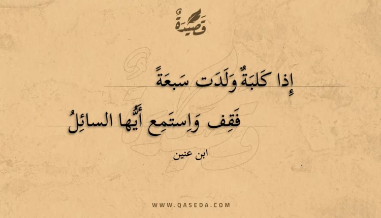 قصيدة إذا كلبة ولدت سبعة