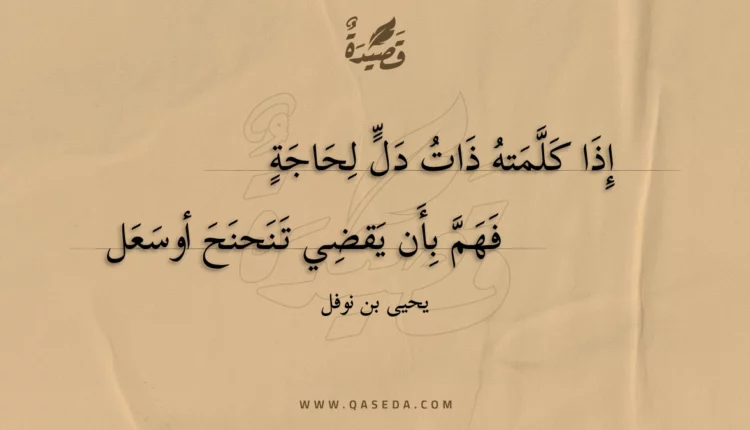 قصيدة إذا كلمته ذات دل لحاجة فهم
