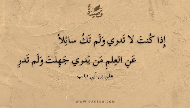 قصيدة إذا كنت لا تدري ولم تك سائلا