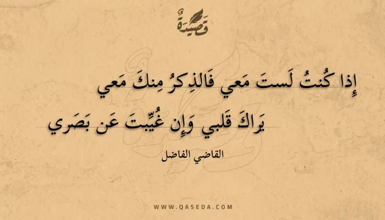 قصيدة إذا كنت لست معي فالذكر منك معي