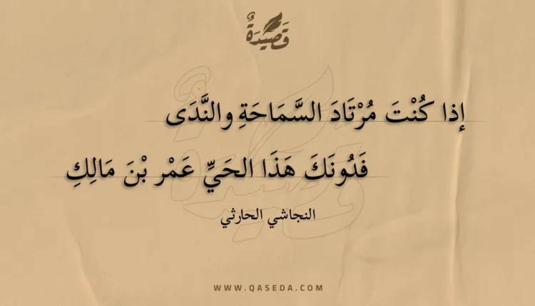 قصيدة إذا كنت مرتاد السماحة والندى