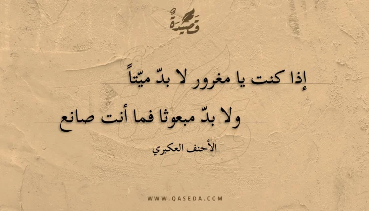 قصيدة إذا كنت يا مغرور لا بد ميتا