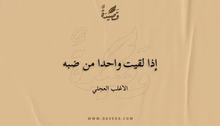 قصيدة إذا لقيت واحدا من ضبه