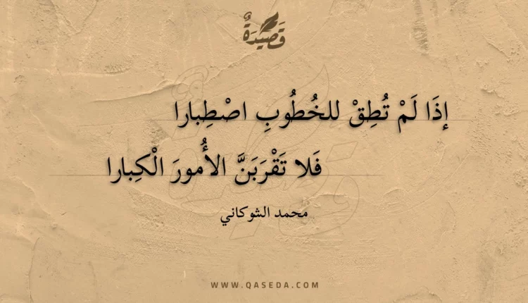 قصيدة إذا لم تطق للخطوب اصطبارا