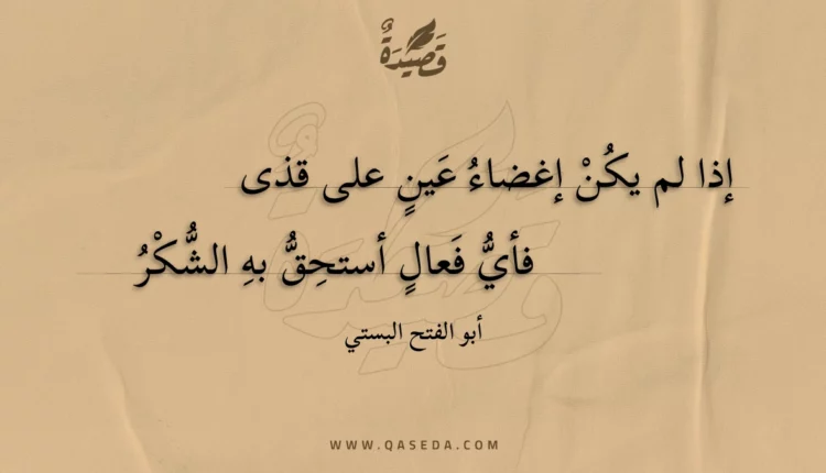 قصيدة إذا لم يكن إغضاء عين على قذى
