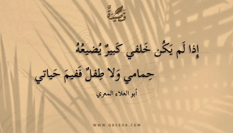 قصيدة إذا لم يكن خلفي كبير يضيعه
