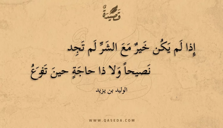 قصيدة إذا لم يكن خير مع الشر لم تجد