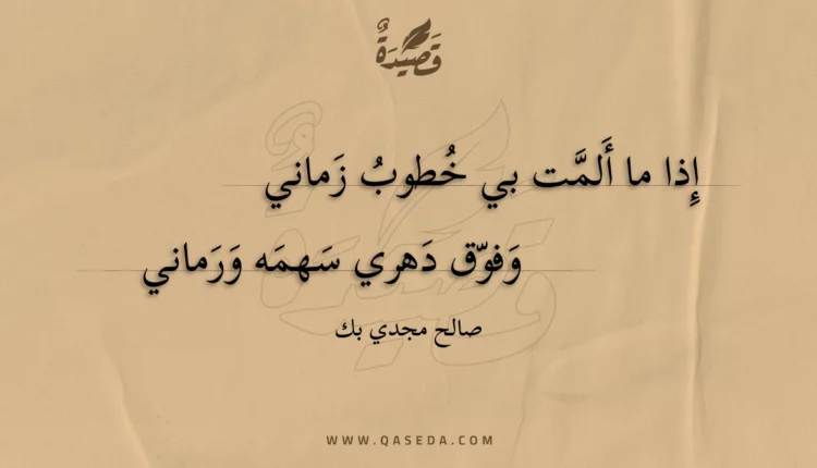 قصيدة إذا ما ألمت بي خطوب زماني
