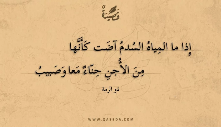 قصيدة إذا ما المياه السدم آضت كأنها