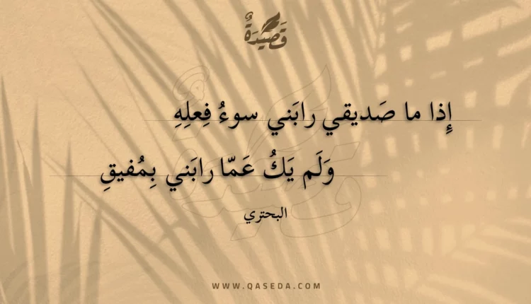 قصيدة إذا ما صديقي رابني سوء فعله