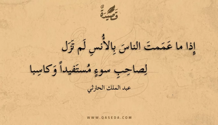 قصيدة إذا ما عممت الناس بالأنس لم تزل